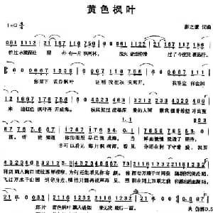 黄色枫叶_通俗唱法乐谱_词曲:薛之谦 薛之谦