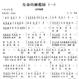 生命的橄榄绿_民歌简谱_词曲:木子 木子
