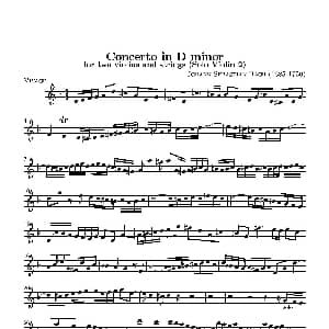 小提琴谱 | D小调无伴奏协奏曲 第二 独奏小提琴分谱 J.S BACH