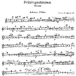 春之声圆舞曲 管弦乐合奏短笛分谱 小约翰 施特劳斯