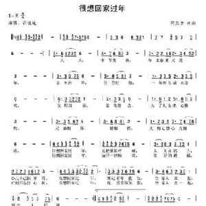 很想回家过年_民歌简谱_词曲:何炎吉 何炎吉