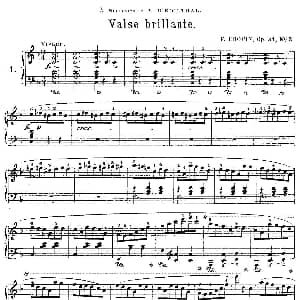 valse brillante Op.34, No.3 钢琴谱 肖邦
