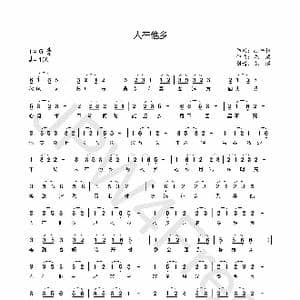 人在他乡_歌曲简谱_词曲:孙书林 龙溟