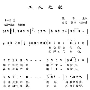 工人之歌_合唱歌谱_词曲:沈尊光 石铁民 沈尊光 修骏
