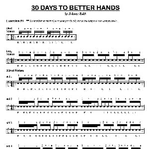 30 DAYS TO BETTER HANDS 30天鼓手左右手练习鼓谱