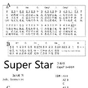 Super Star_歌曲简谱_词曲:施人诚 Jade & Geoman