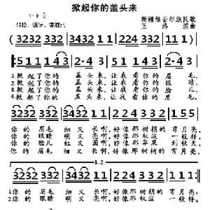 掀起你的盖头来_歌曲简谱_词曲: 王洛滨