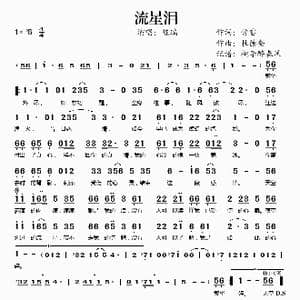 流星泪_歌谱投稿_词曲:常雷 杜德奎