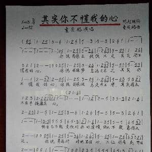 其实你不懂我的心_歌谱投稿_词曲:陈桂珠 童安格
