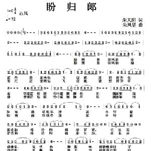 盼归郎_通俗唱法乐谱_词曲:朱天阳 朱凤昱