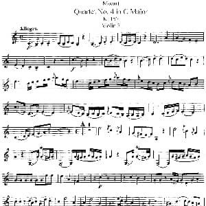 小提琴谱 | Mozart Quartet No.4 in C Major,K.157 Violin 2分谱