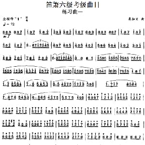 笛箫六级考级曲目 练习曲 1 9