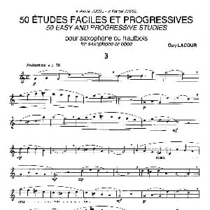 萨克斯谱 | Guy Lacour 50 首萨克斯练习曲之三 Guy Lacour