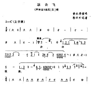 辰河戏 驻云飞 芦林会 庞氏唱段 黄永华 彭云川记谱