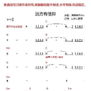 远方有信仰_歌谱投稿_词曲:海来阿木 海来阿木
