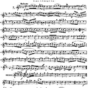 长笛曲谱 | 德维埃纳六个长笛二重奏小段Op.82 Flute 2 NO.5 Devienne 德维埃纳