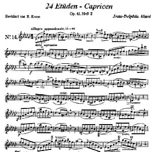 小提琴谱 | 让 德尔菲 阿拉尔 12首小提琴隨想练习曲之14