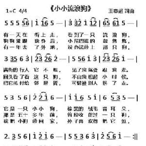 小小流浪狗_民歌简谱_词曲:王意超 王意超