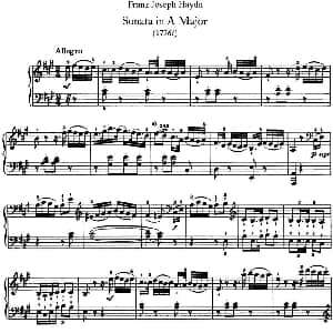 海顿 钢琴奏鸣曲 Hob XVI 30 in A major 钢琴谱 海顿