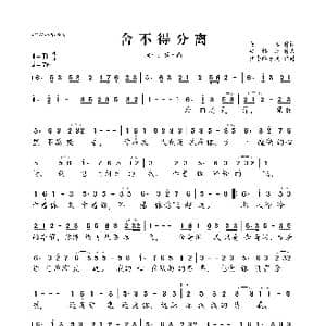 舍不得分离_歌曲简谱_词曲:蓝楼 安格斯