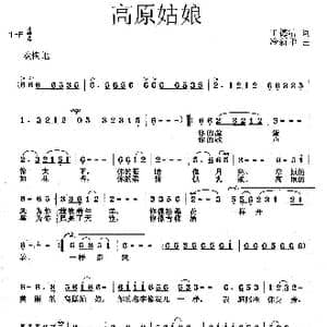 高原姑娘_歌曲简谱_词曲:王德清 冷新华
