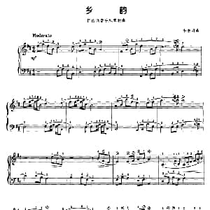 手风琴谱 | 乡韵 自由低音手风琴独奏 李未明