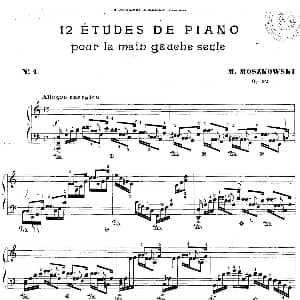 12 Etudes For The Left Hand Op.92 No.1 钢琴谱 莫里兹 莫什科夫斯基