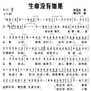 生命没有如果_通俗唱法乐谱_词曲:李正文 谭正文