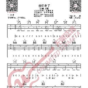 当你老了 吉他谱_歌曲简谱