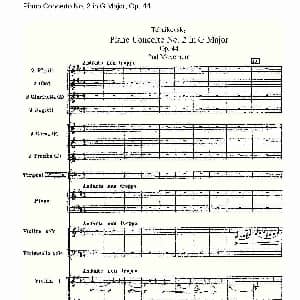 G大调第二钢琴协奏曲, Op.44第二乐章 钢琴谱