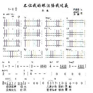 古琴伴奏谱 不让我的眼泪陪我过夜 _歌谱投稿_词曲:白进法 吕祯晃,张真