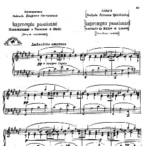 Impromptu Passione 2nd version 钢琴谱 莫蒂斯特 彼得罗维奇 穆索尔斯基