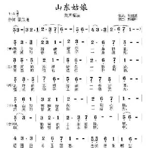 山东姑娘_美声唱法乐谱_词曲:刘丽君 郑连叶