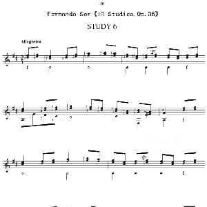 Fernando Sor 12 Studies,Op.35 吉他谱