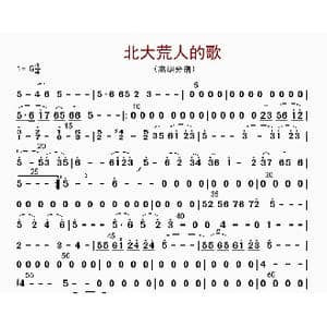 北大荒人的歌_歌曲简谱