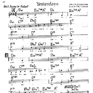 Yesterdays 钢琴谱