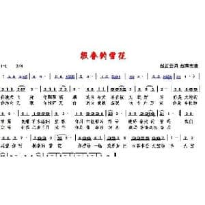 原创歌曲 报春的雪花 _歌曲简谱_词曲:赵正云 赵秀富