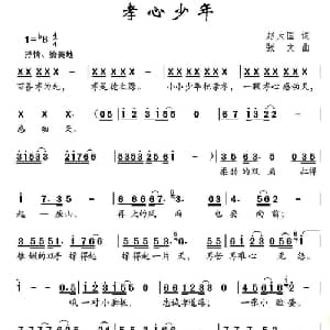 孝心少年_儿歌乐谱_词曲:赵大国 张文