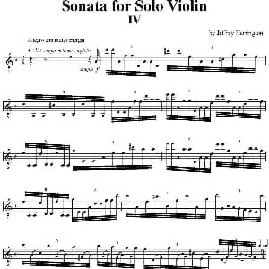 小提琴谱 | Sonata for Solo violin 小提琴奏鸣曲 IV 哈林顿