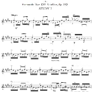 Fernando Sor 12 Studies,Op.31 吉他谱