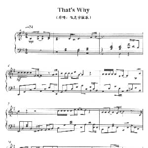 That's Why 钢琴谱