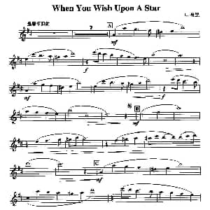萨克斯谱 | When You Wish Upon A Star 当你向星星许愿 L 哈里