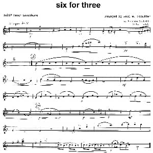 萨克斯谱 | six for three 次中音三重奏第三萨克斯分谱