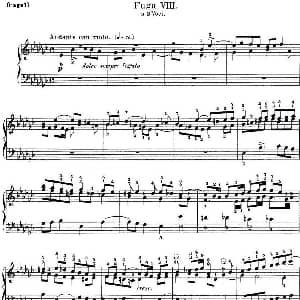 巴赫 平均律钢琴曲集 第一卷 之赋格曲 钢琴谱 巴赫