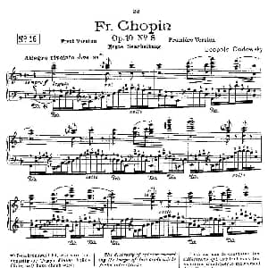 肖邦 练习曲 Fr.Chopin Op.10 No8 1 钢琴谱 Godowsky改编