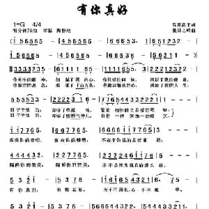 有你真好_通俗唱法乐谱_词曲:弈泉斋主 黎荣军