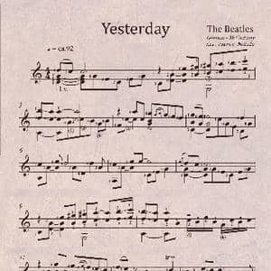 昨天_歌曲简谱_词曲: 披头士