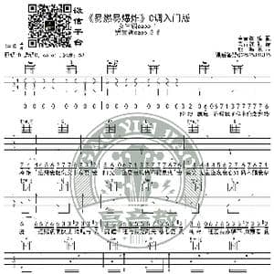 陈粒 易燃易爆炸 吉他谱C调入门版 猴哥吉他教学 高音教编配_歌谱投稿