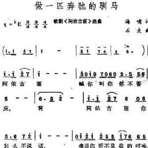 做一匹奔驰的驯马_民歌简谱_词曲:海啸 石夫