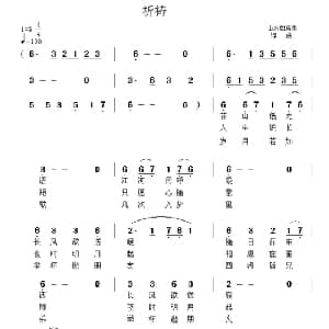 祈祷_通俗唱法乐谱_词曲:祝远良 祝远良